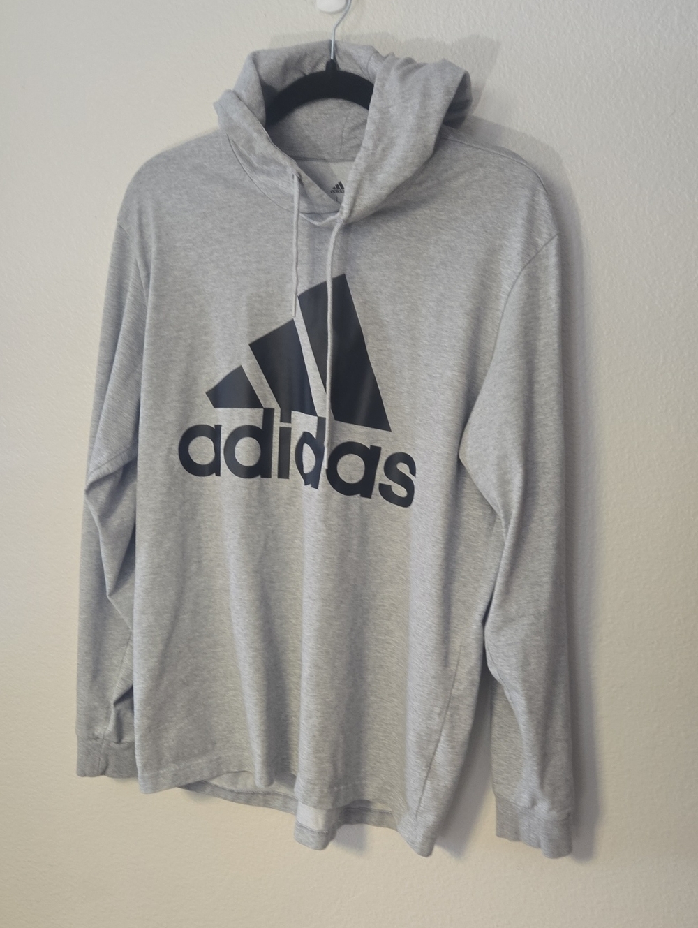 adidas Light Gray Hoodie with Black Logo